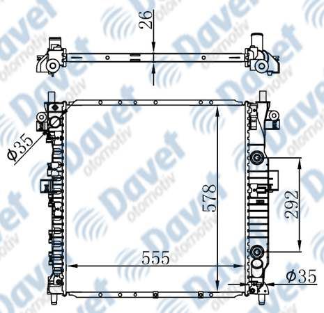 ORIS BSS027026 Motor Su Radyatoru Brazing Ssangyong Actyon-Kyron Otom. 555×578x26 Otomatik Sanzuman ***